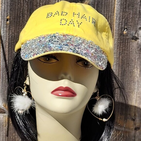 Genuine Austrian Swarovski Crystal Bad Hair Day Bling Hat